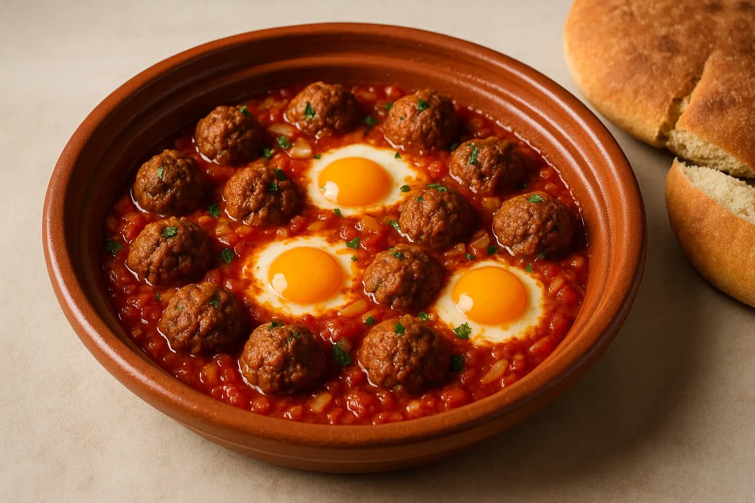 Tajine kefta aux œufs